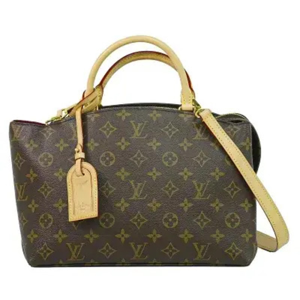 Louis Vuitton LV Palais Monogram 2Way Shoulder Bag Canvas Leather Brown